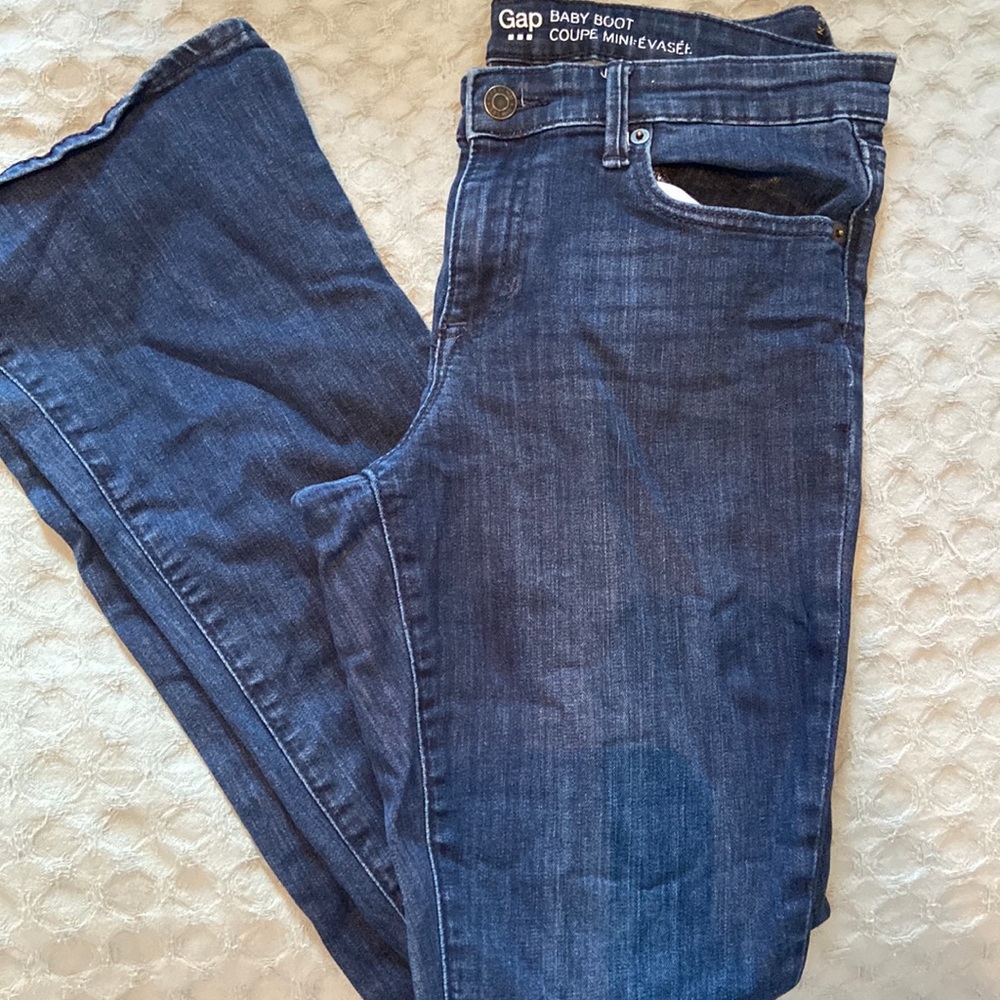 Dark blue boot cut jeans